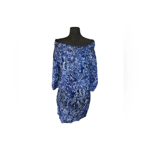 Lauren Ralph Lauren Summer Dress/Cover Up Floral Paisley Blue & White | … - Picture 4 of 6